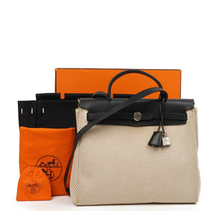 Hermes Herbag Natur Toile Vache Hunter MM 2 In 1 Tasche