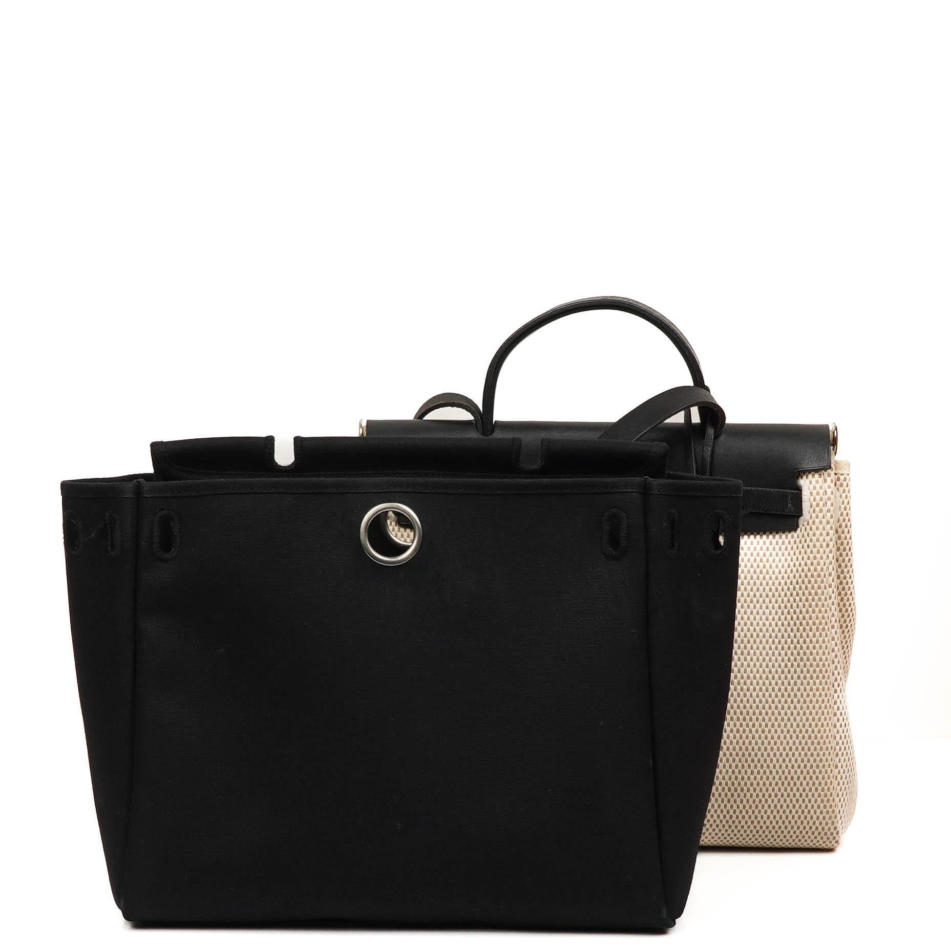 Hermes Herbag Natur Toile Vache Hunter MM 2 In 1 Tasche