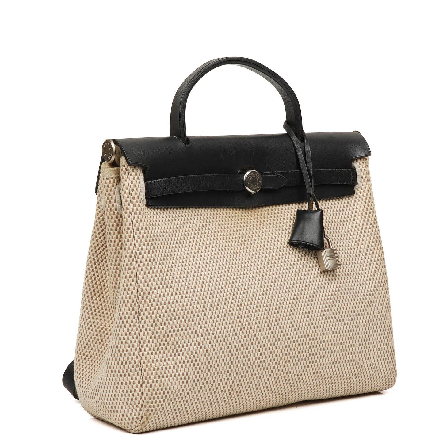 Hermes Herbag Natur Toile Vache Hunter MM 2 In 1 Tasche