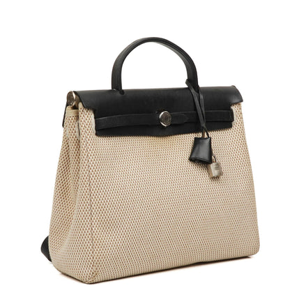 Hermes Herbag Natur Toile Vache Hunter MM 2 In 1 Tasche