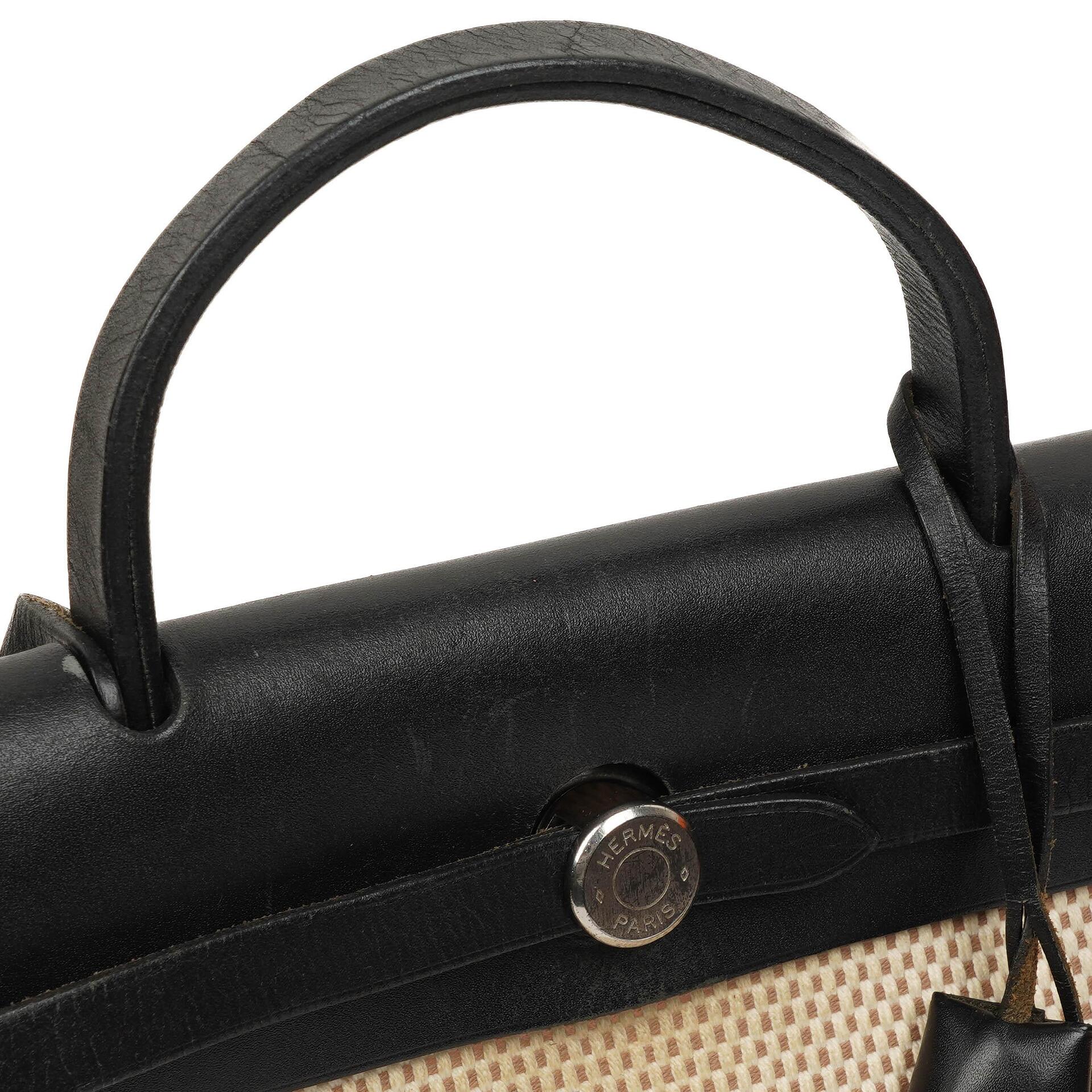 Hermes Herbag Natur Toile Vache Hunter MM 2 In 1 Tasche