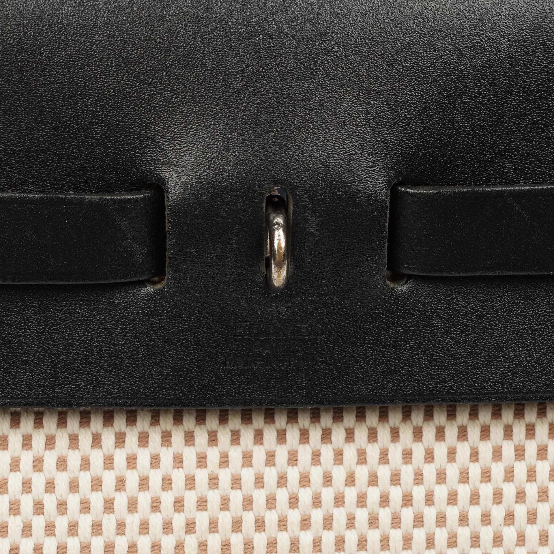 Hermes Herbag Natur Toile Vache Hunter MM 2 In 1 Tasche