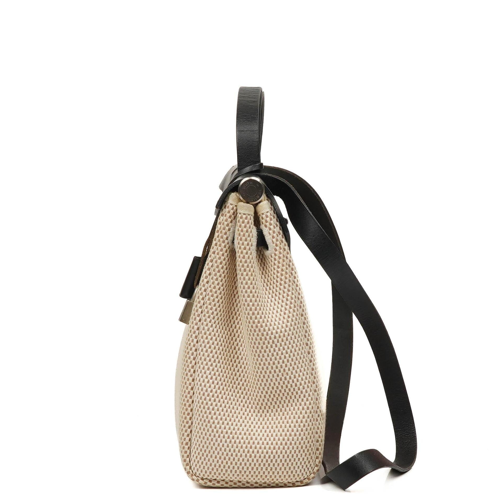 Hermes Herbag Natur Toile Vache Hunter MM 2 In 1 Tasche