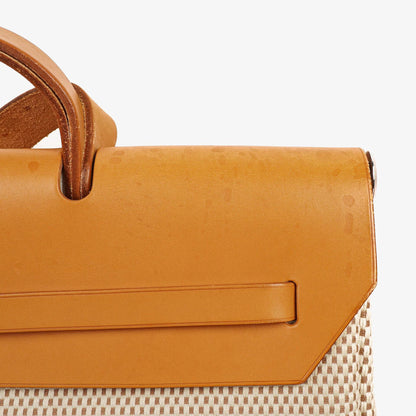Hermès Herbag MM 2-in-1 Tasche aus Natural Toile und Vache Hunter