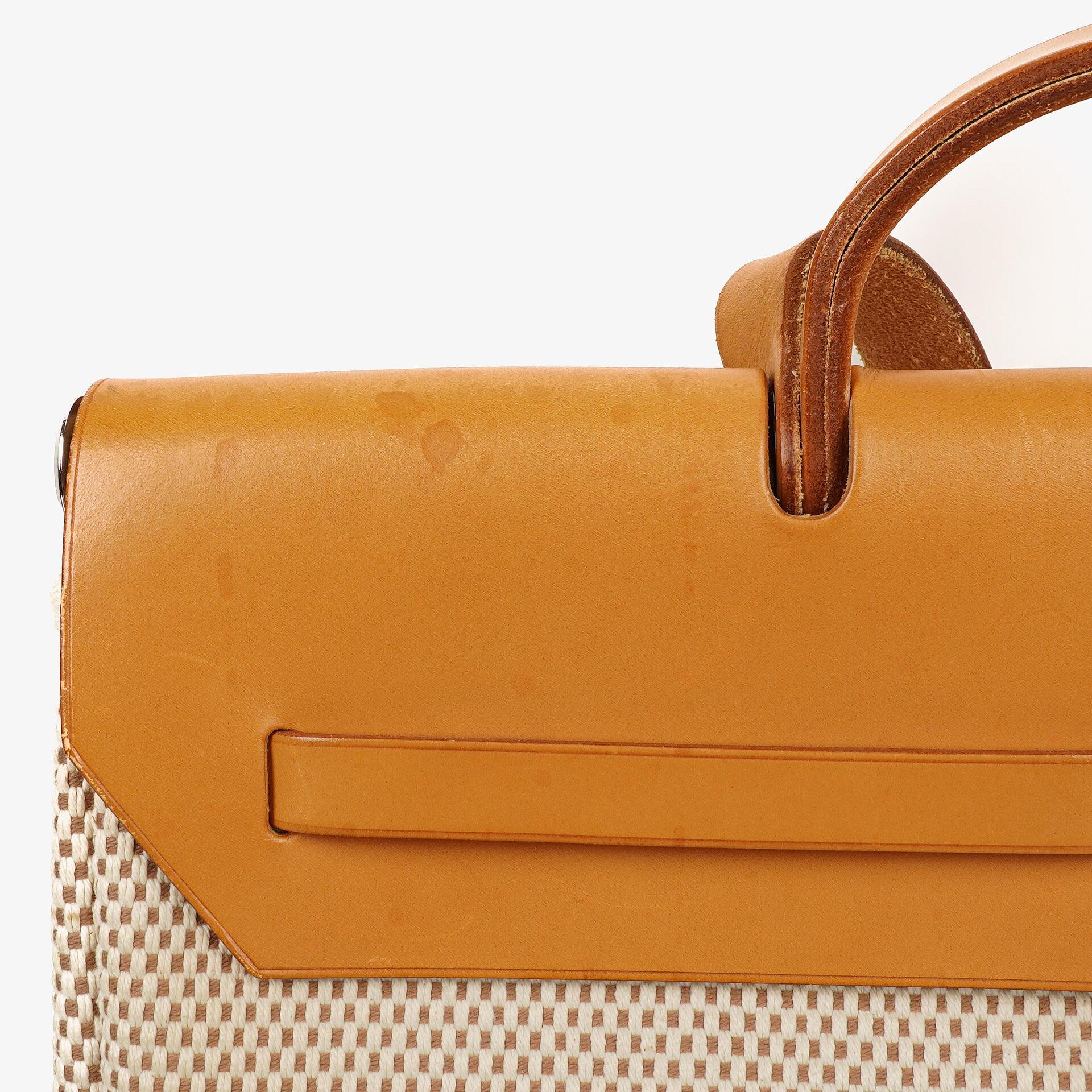 Hermès Herbag MM 2-in-1 Tasche aus Natural Toile und Vache Hunter