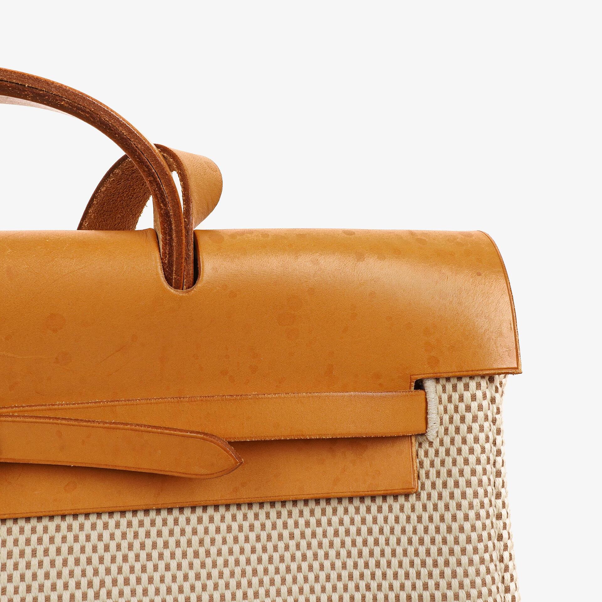 Hermès Herbag MM 2-in-1 Tasche aus Natural Toile und Vache Hunter