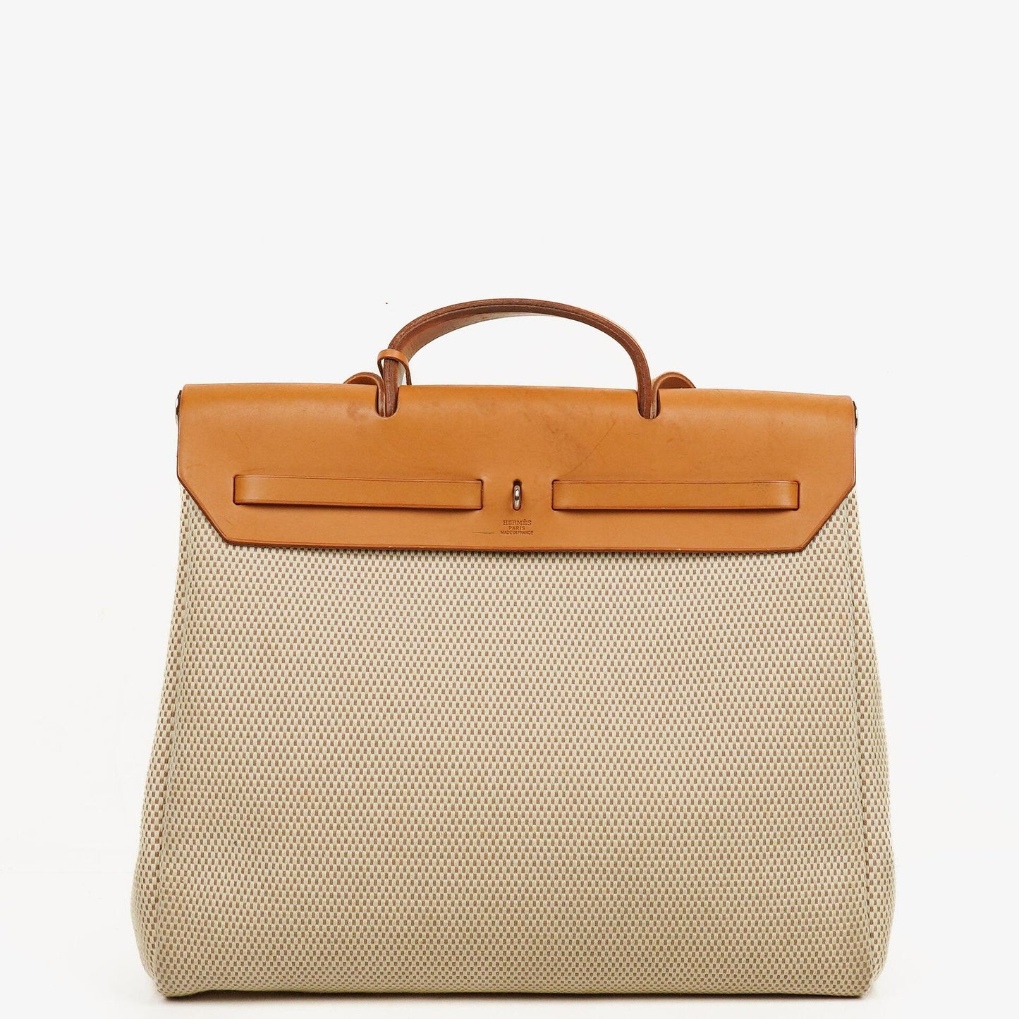 Hermes Herbag Natural Toile Vache Hunter MM 2 In 1 Tasche