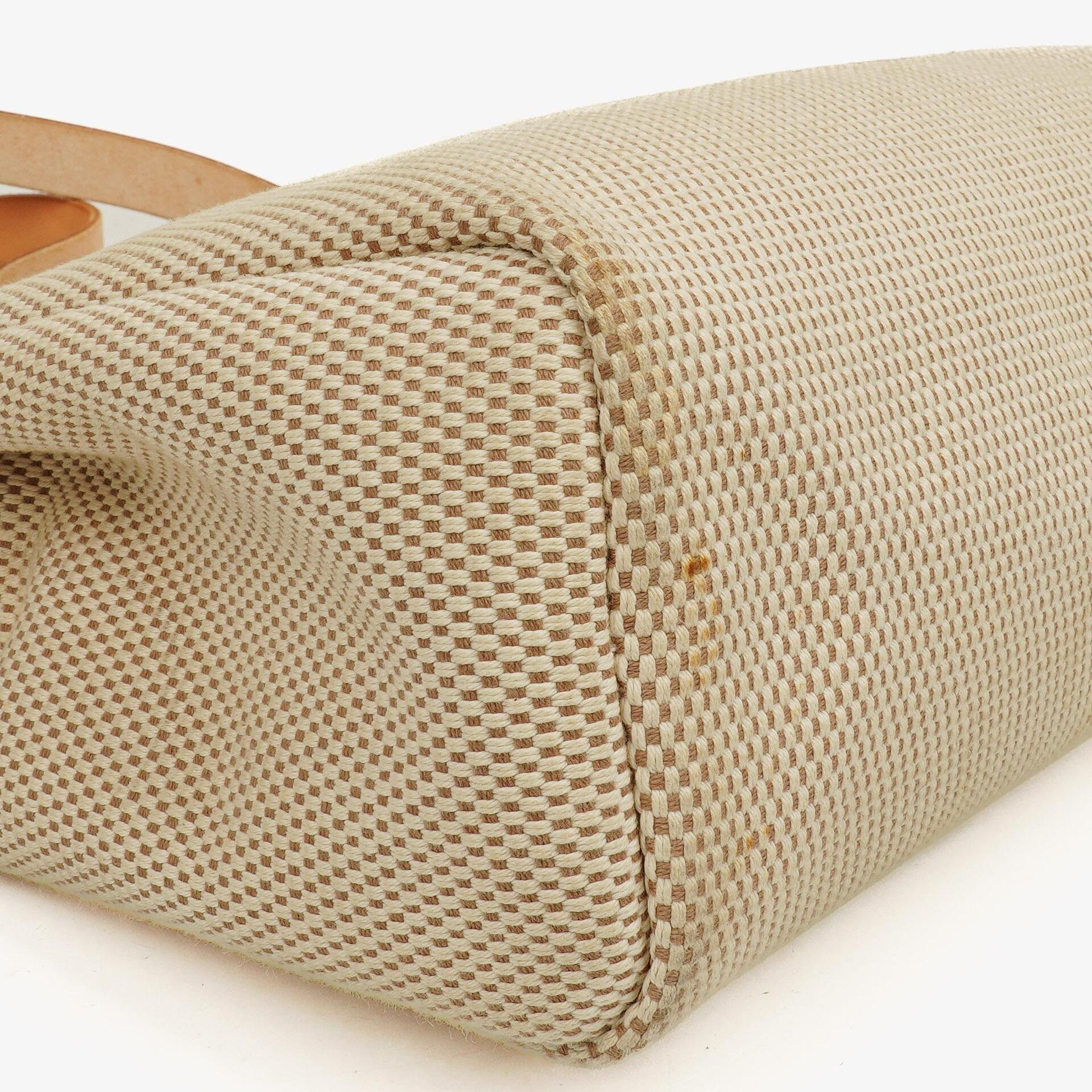 Hermes Herbag Natural Toile Vache Hunter MM 2 In 1 Tasche