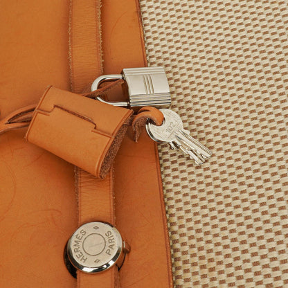 Hermes Herbag Natural Toile Vache Hunter MM 2 In 1 Tasche