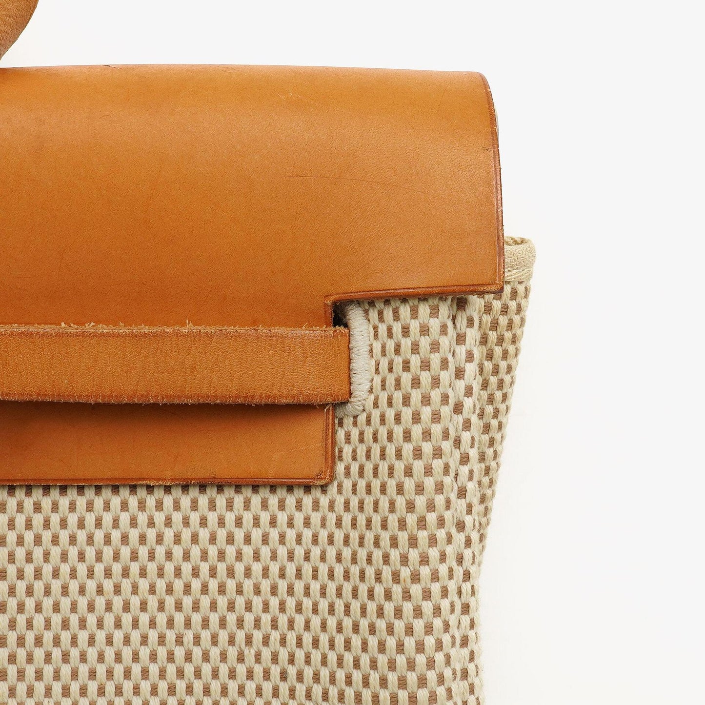 Hermes Herbag Natural Toile Vache Hunter MM 2 In 1 Tasche