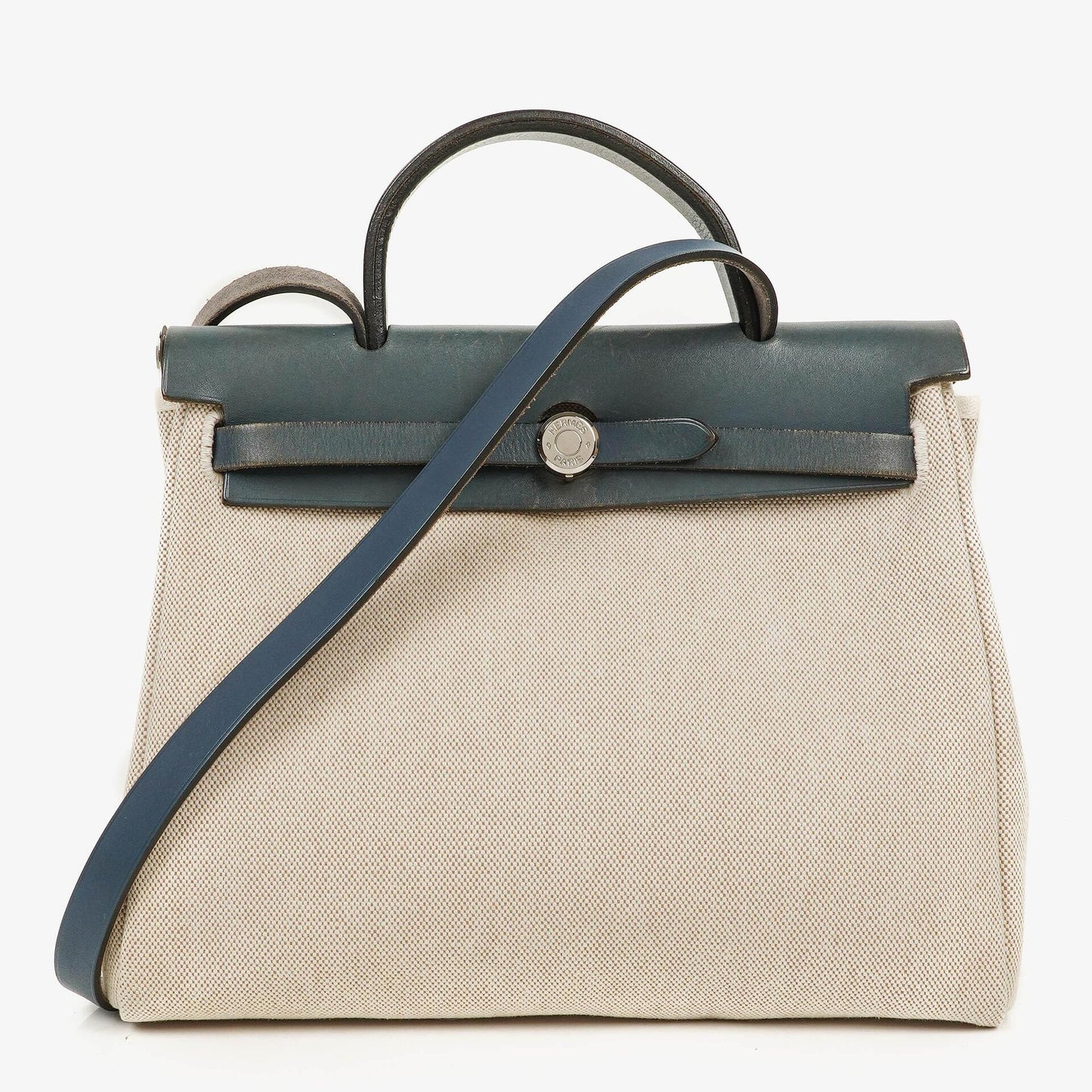 Hermès Herbag PM 2-Wege-Tasche aus navy Toile und Vache Hunter