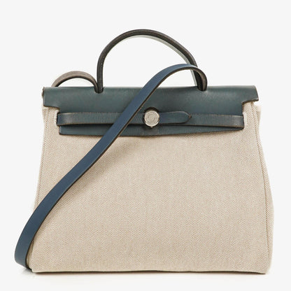 Hermès Herbag PM 2-Wege-Tasche aus navy Toile und Vache Hunter