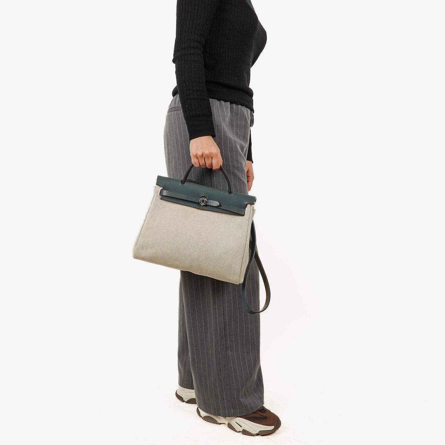 Hermès Herbag PM 2-Wege-Tasche aus navy Toile und Vache Hunter
