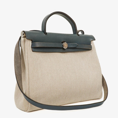 Hermès Herbag PM 2-Wege-Tasche aus navy Toile und Vache Hunter