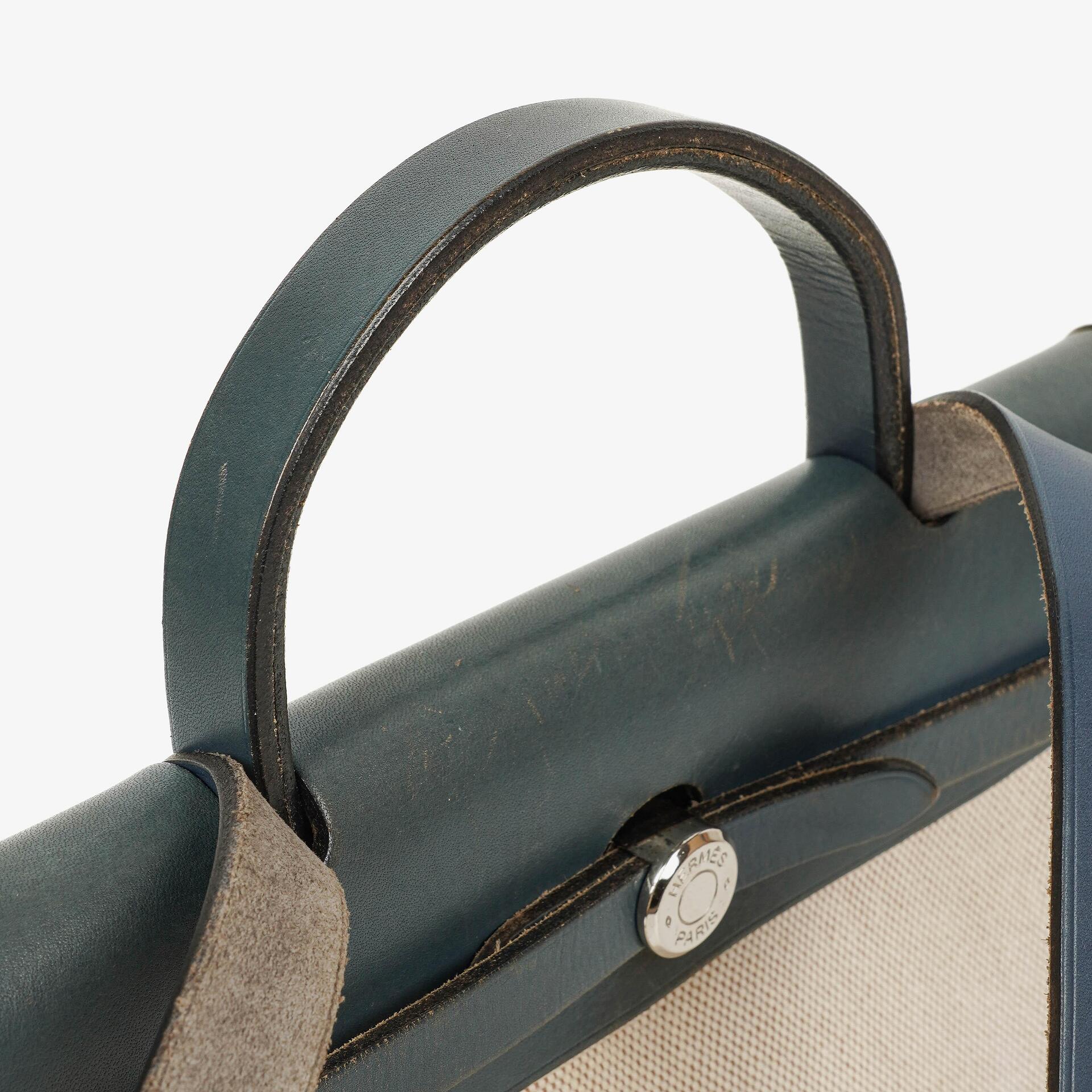 Hermès Herbag PM 2-Wege-Tasche aus navy Toile und Vache Hunter