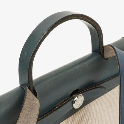 Hermès Herbag PM 2-Wege-Tasche aus navy Toile und Vache Hunter