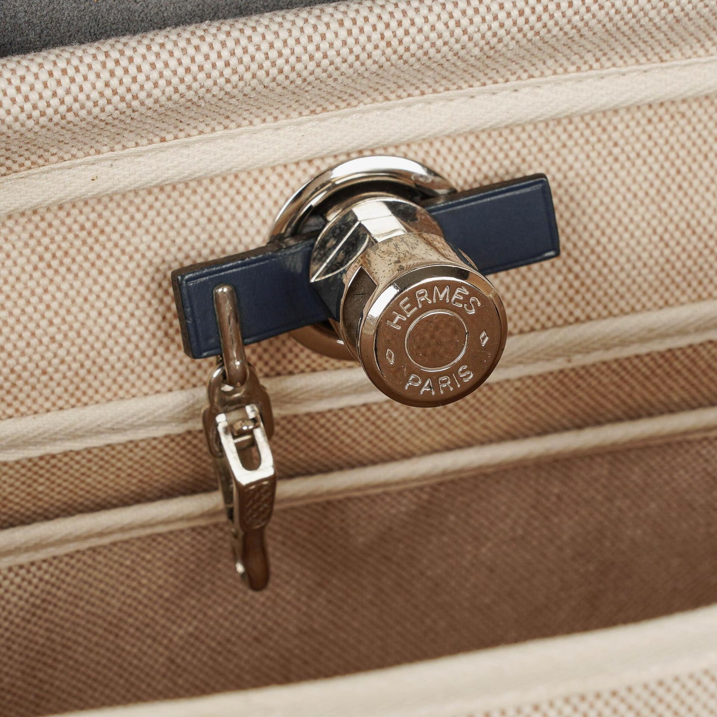 Hermès Herbag PM 2-Wege-Tasche aus navy Toile und Vache Hunter