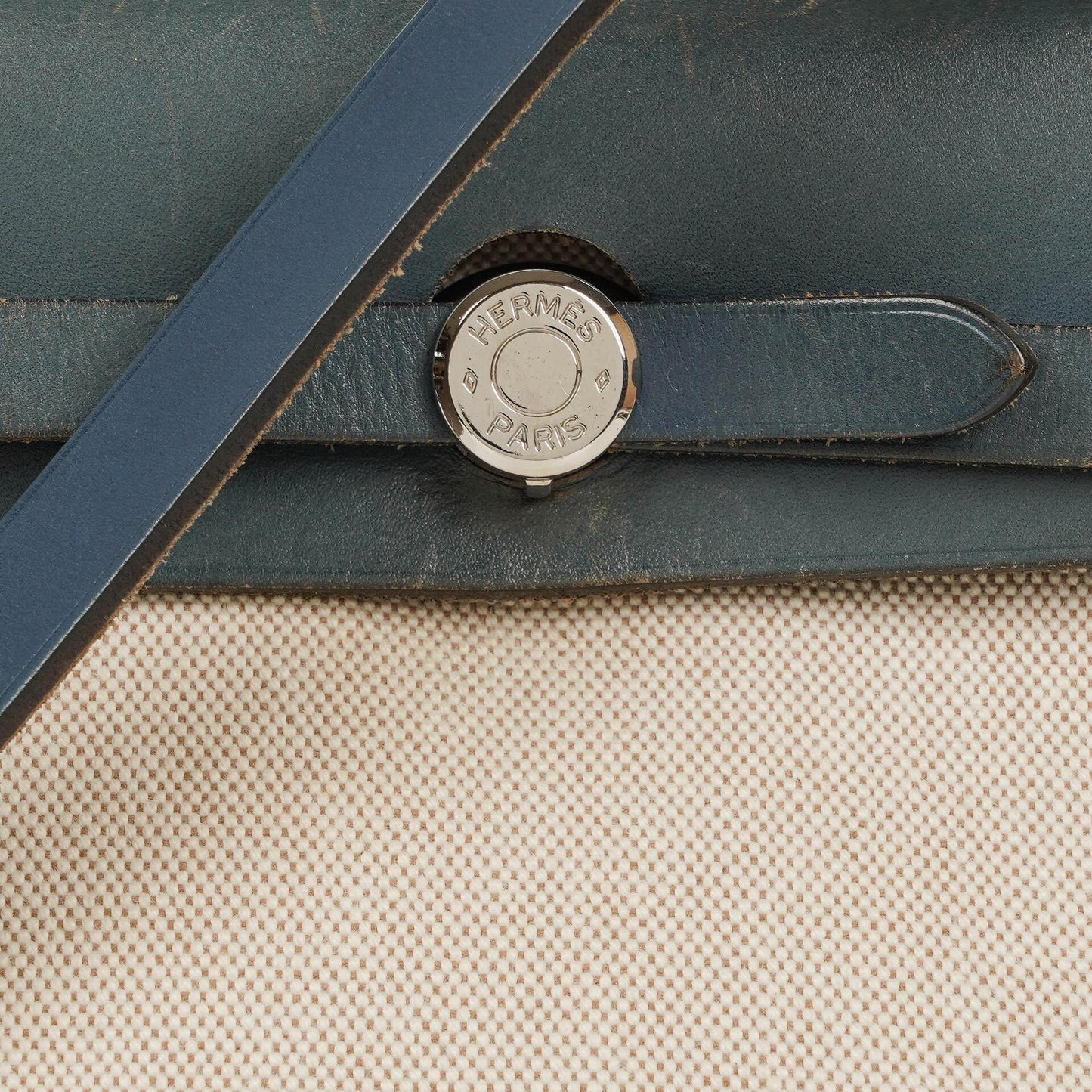 Hermès Herbag PM 2-Wege-Tasche aus navy Toile und Vache Hunter