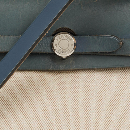 Hermès Herbag PM 2-Wege-Tasche aus navy Toile und Vache Hunter
