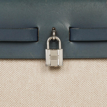 Hermès Herbag PM 2-Wege-Tasche aus navy Toile und Vache Hunter