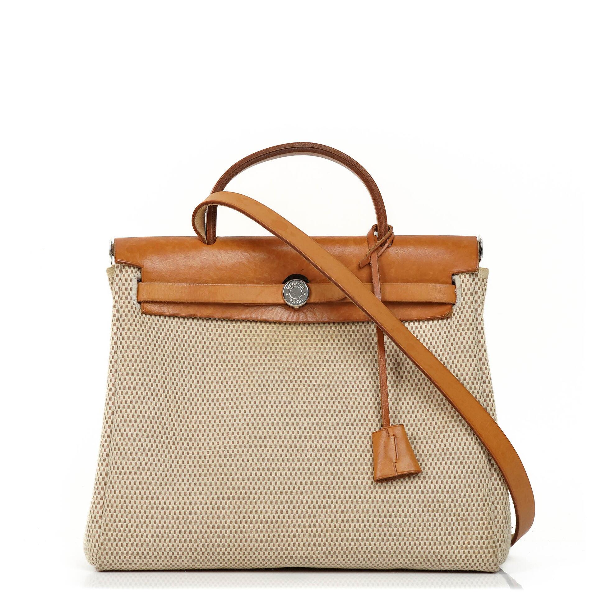 Hermes Herbag PM Vache Hunter Criss Viking 30 Ecru Beige Naturel 2-Wege Tasche, 2003
