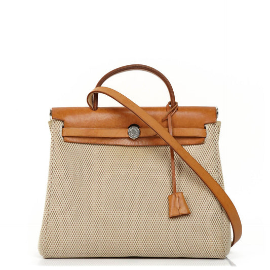 Hermes Herbag PM Vache Hunter Criss Viking 30 Ecru Beige Naturel 2-Wege Tasche, 2003
