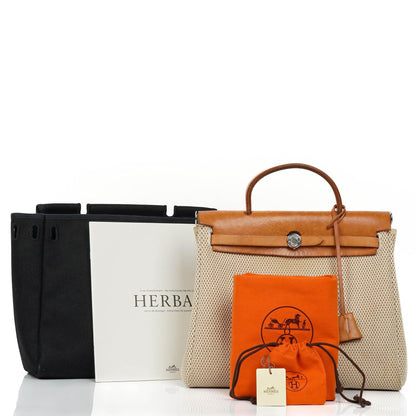 Hermes Herbag PM Vache Hunter Criss Viking 30 Ecru Beige Naturel 2-Wege Tasche, 2003
