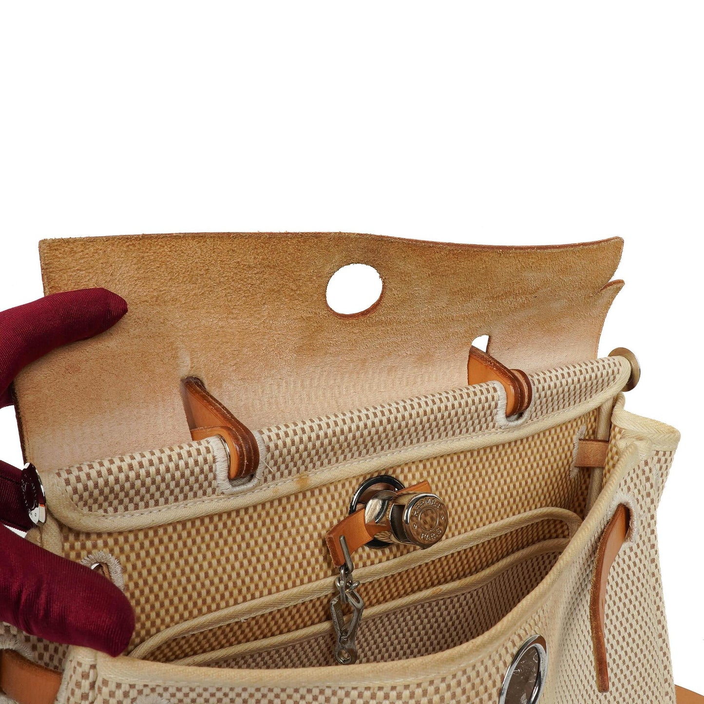 Hermes Herbag PM Vache Hunter Criss Viking 30 Ecru Beige Naturel 2-Wege Tasche, 2003