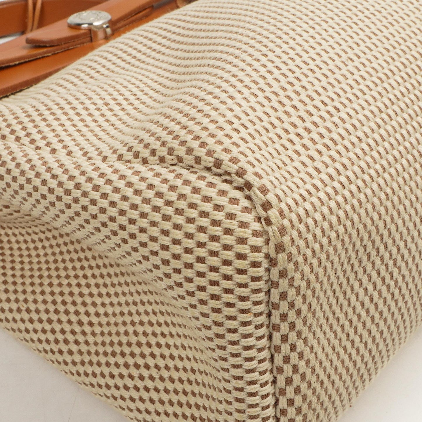 Hermes Herbag PM Vache Hunter Criss Viking 30 Ecru Beige Naturel 2-Wege Tasche Palladium Hardware