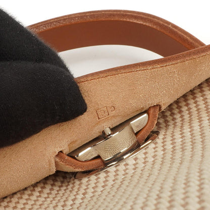 Hermes Herbag PM Vache Hunter Criss Viking 30 Ecru Beige Naturel 2-Wege Tasche Palladium Hardware