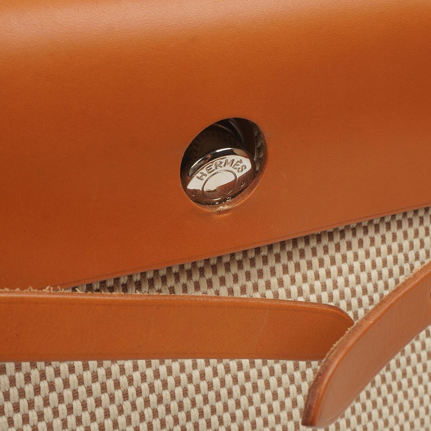 Hermes Herbag PM Vache Hunter Criss Viking 30 Ecru Beige Naturel 2-Wege Tasche Palladium Hardware