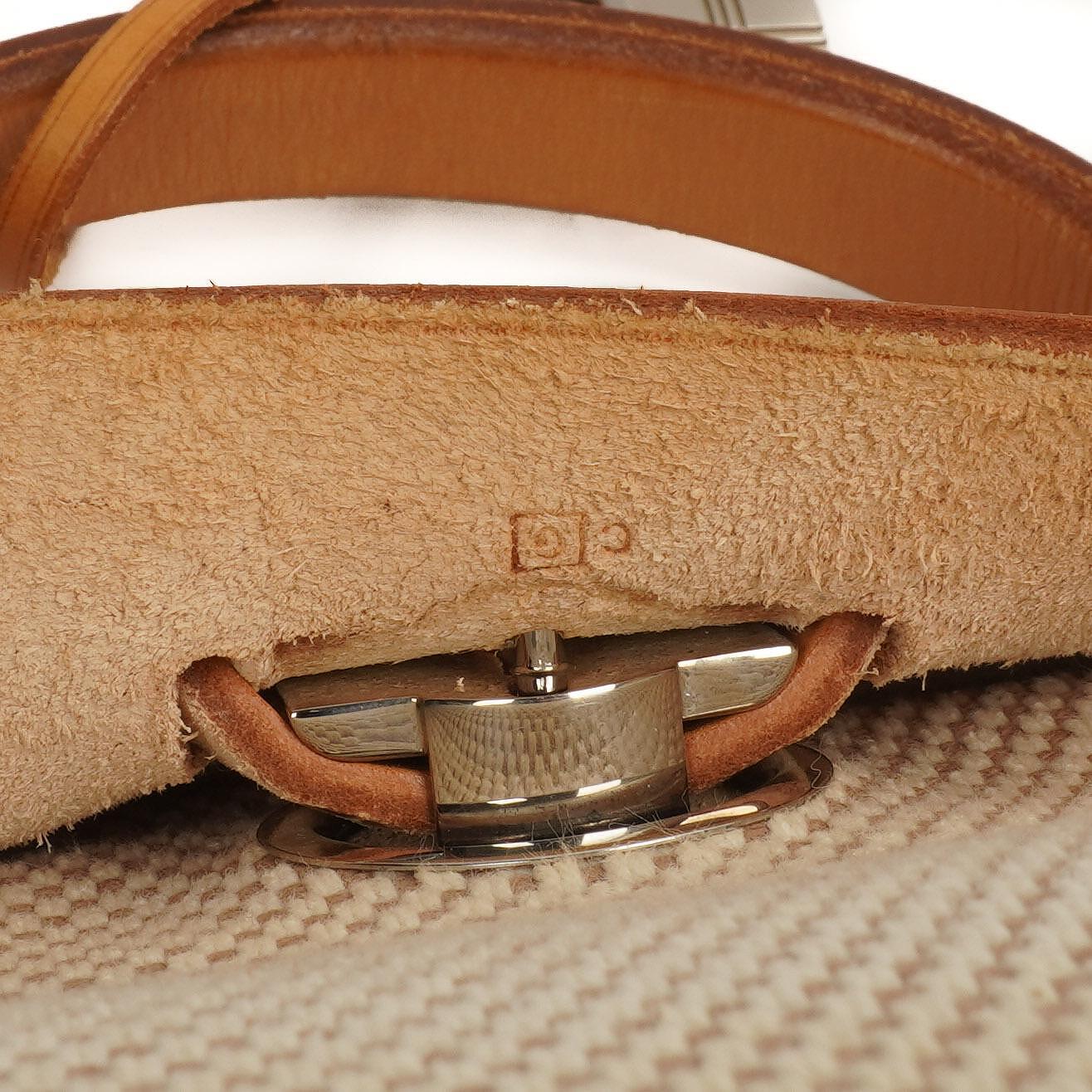 Hermes Herbag PM Vache Hunter Criss Viking 30 Ecru Beige Naturel mit Palladium-Beschlägen