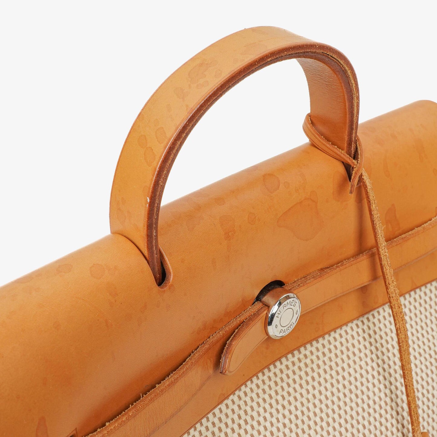 Hermès Herbag PM 2-Wege-Rucksack aus Vache Hunter mit Criss Viking in Ecru, Beige und Naturel