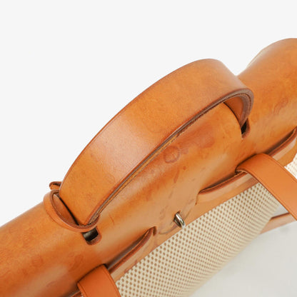 Hermès Herbag PM 2-Wege-Rucksack Vache Hunter Criss Viking in Ecru Beige Naturel mit Palladium-Beschlägen