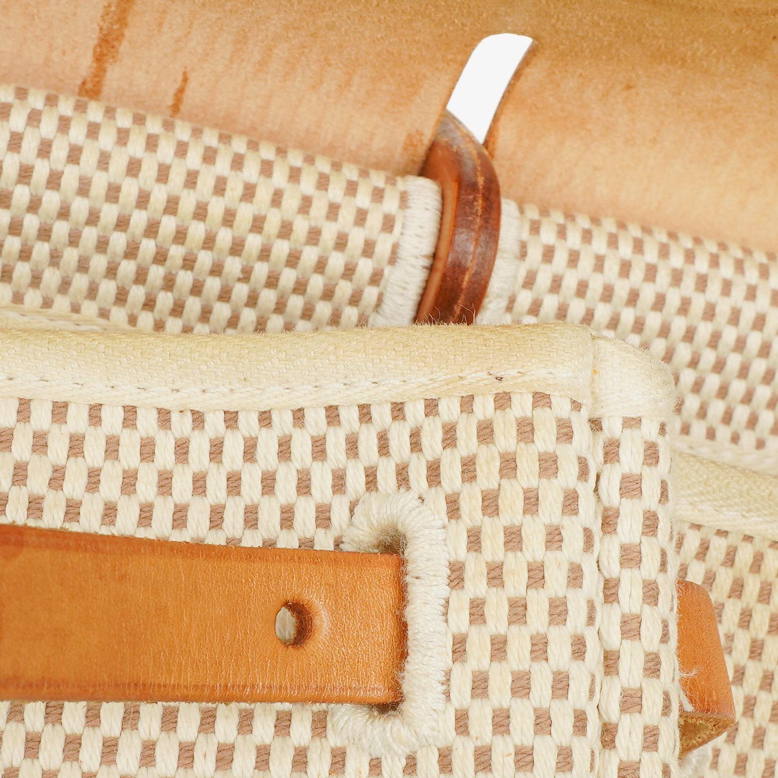 Hermès Herbag PM 2-Wege-Rucksack Vache Hunter Criss Viking in Ecru Beige Naturel mit Palladium-Beschlägen