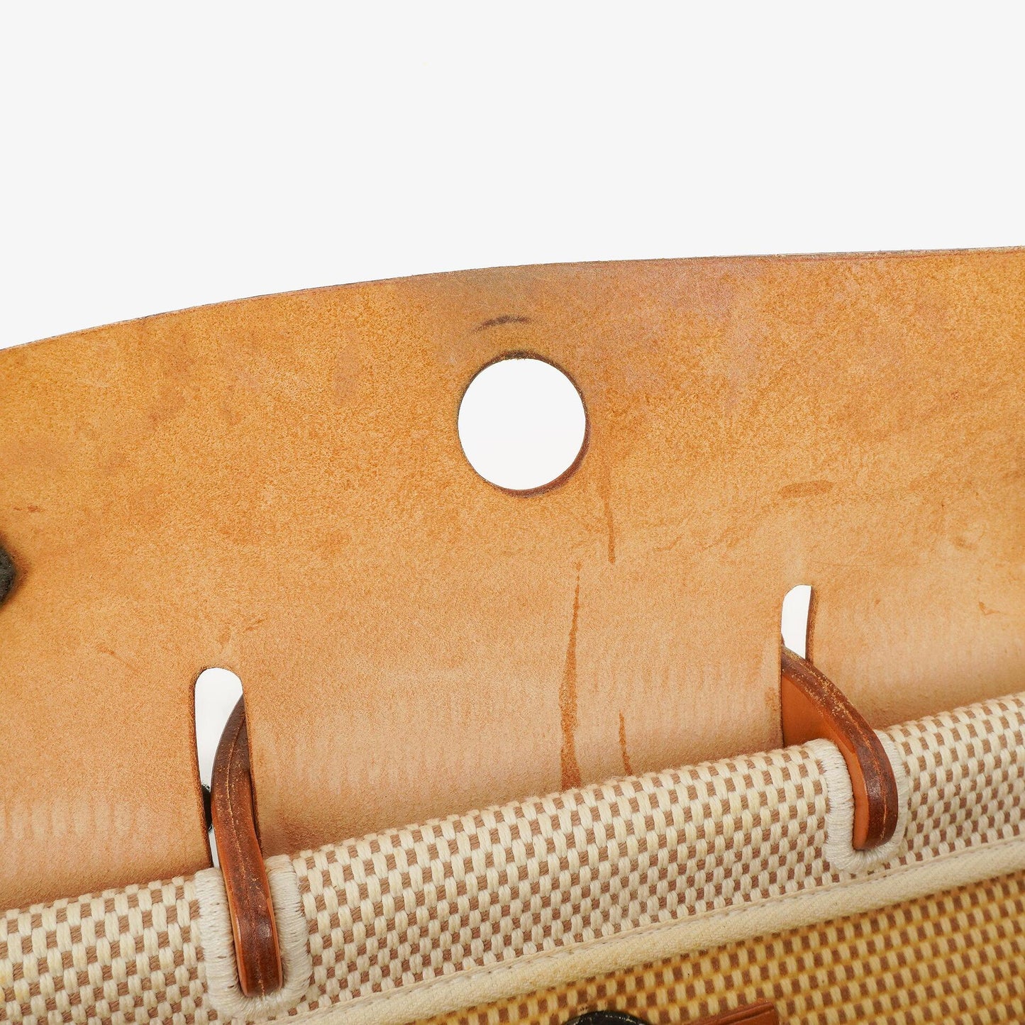 Hermès Herbag PM 2-Wege-Rucksack Vache Hunter Criss Viking in Ecru Beige Naturel mit Palladium-Beschlägen