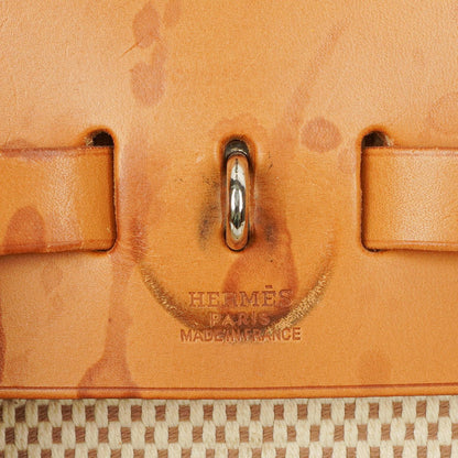 Hermès Herbag PM 2-Wege-Rucksack Vache Hunter Criss Viking in Ecru Beige Naturel mit Palladium-Beschlägen