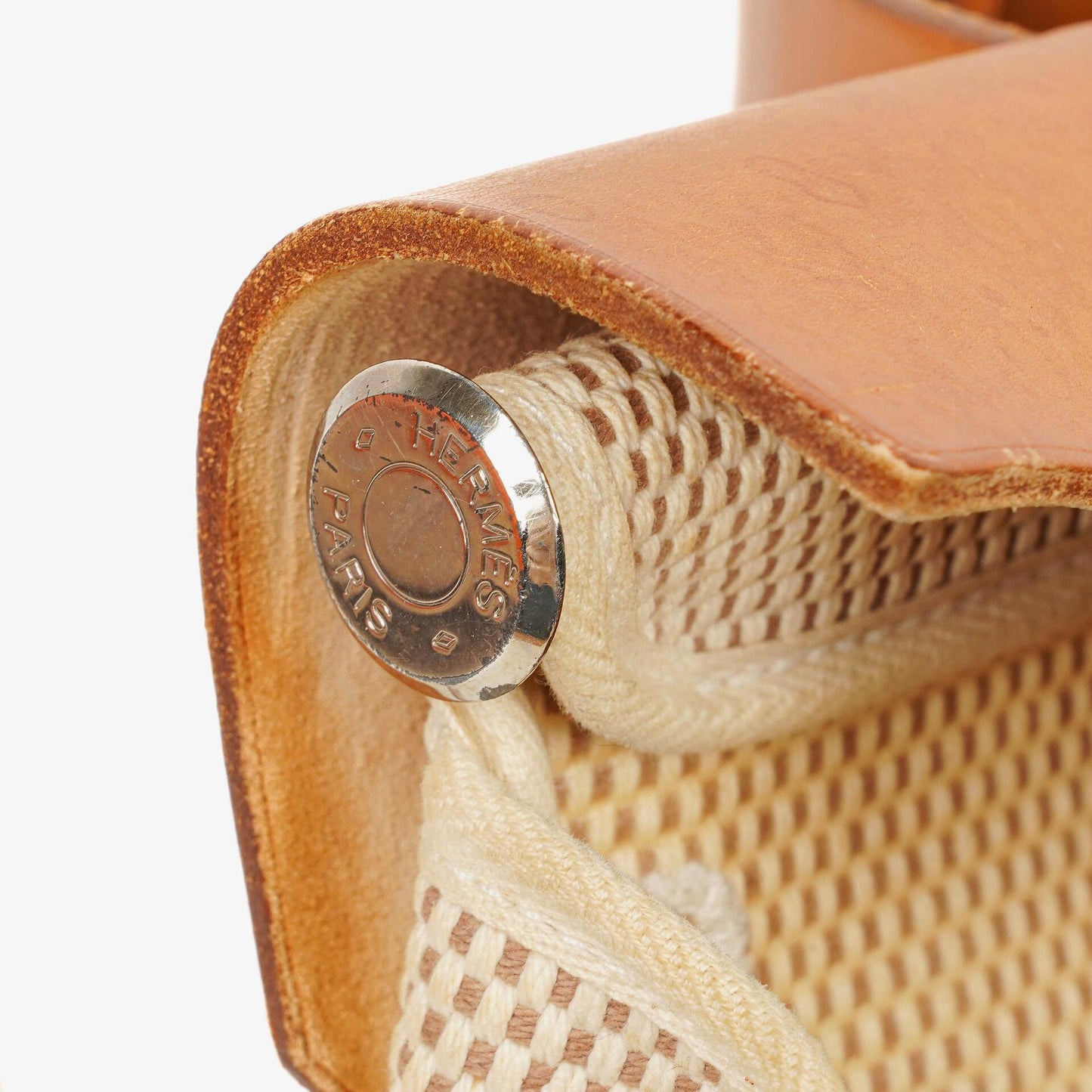 Hermès Herbag PM 2-Wege-Rucksack aus Vache Hunter Criss Viking in Ecru Beige Naturel mit Palladium-Beschlägen