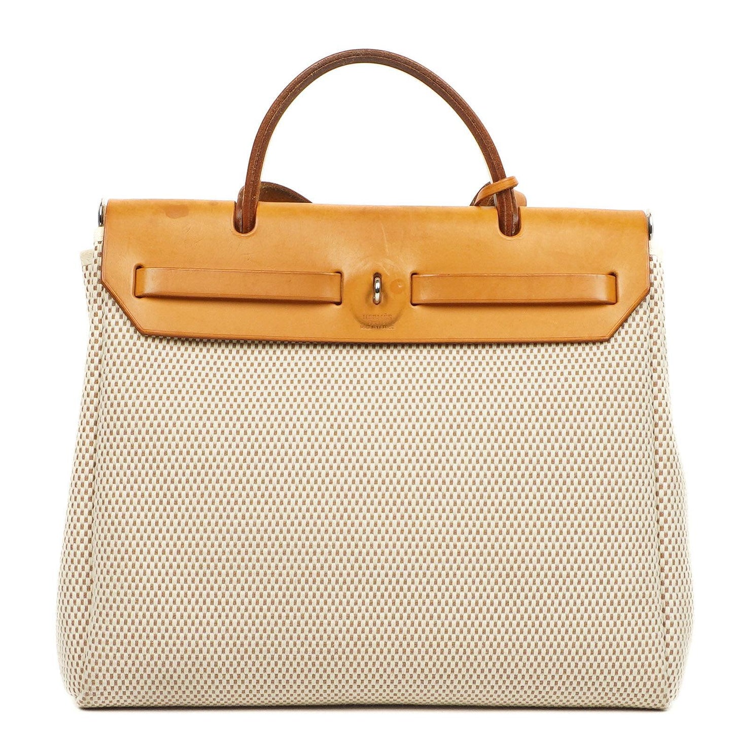 Hermes Herbag PM Vache Hunter Criss Viking Ecru Beige Naturel Mit Palladium Beschlägen, 2003