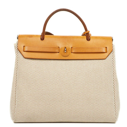 Hermes Herbag PM Vache Hunter Criss Viking Ecru Beige Naturel Mit Palladium Beschlägen, 2003