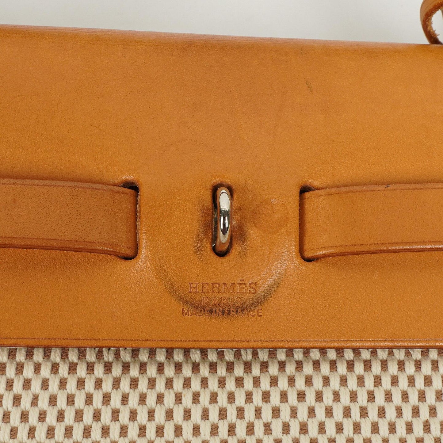 Hermes Herbag PM Vache Hunter Criss Viking Ecru Beige Naturel Mit Palladium Beschlägen, 2003