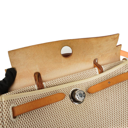 Hermes Herbag PM Vache Hunter Criss Viking Ecru Beige Naturel Mit Palladium Beschlägen, 2003