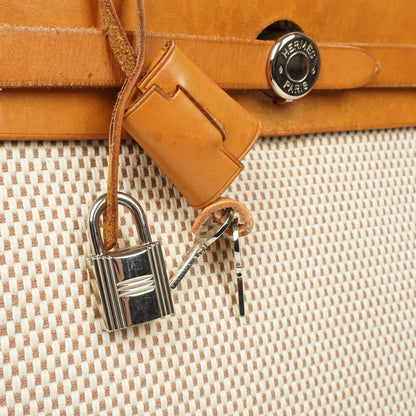 Hermes Herbag PM Vache Hunter Criss Viking Ecru Beige Naturel Mit Palladium Beschlägen, 2003