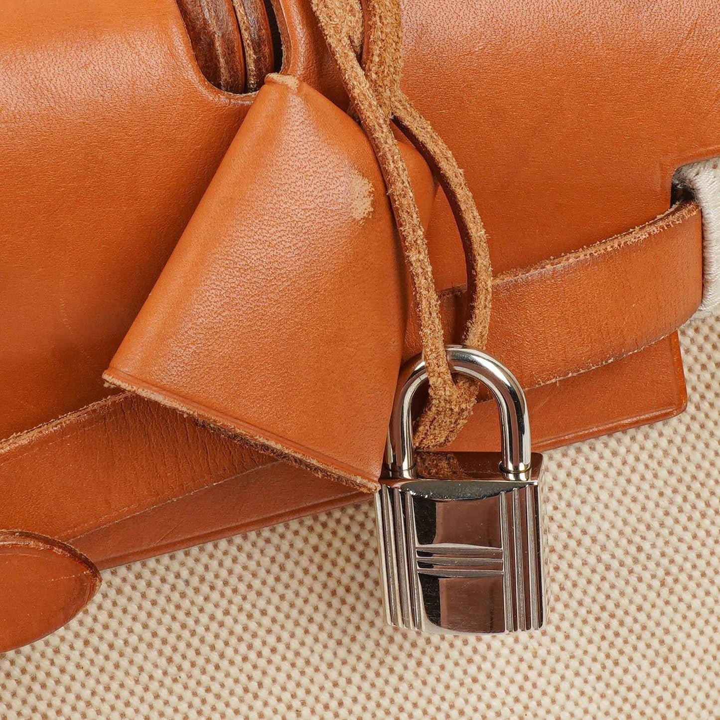 Hermes Herbag PM 2-Wege Tasche Vache Hunter Toile Canvas 30 Ecru Beige Naturel Palladium Beschläge 2000