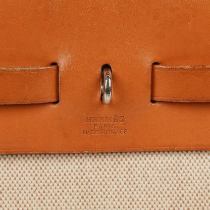 Hermes Herbag PM 2-Wege Tasche Vache Hunter Toile Canvas 30 Ecru Beige Naturel Palladium Beschläge 2000