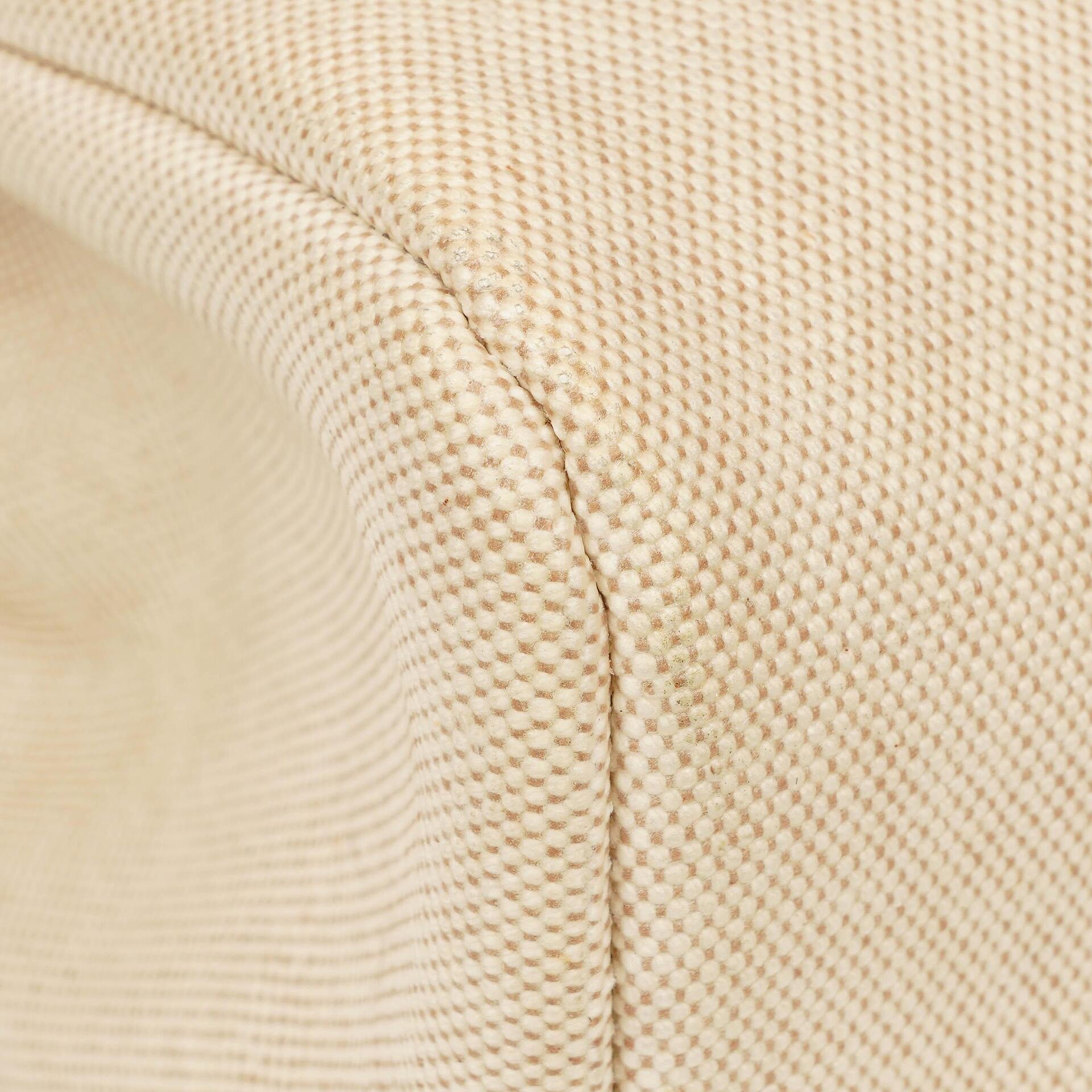 Hermès Herbag PM 30 2-Wege-Tasche aus Vache Hunter Leder und Toile Canvas in Ecru Beige Naturel mit Palladium-Hardware, 2000
