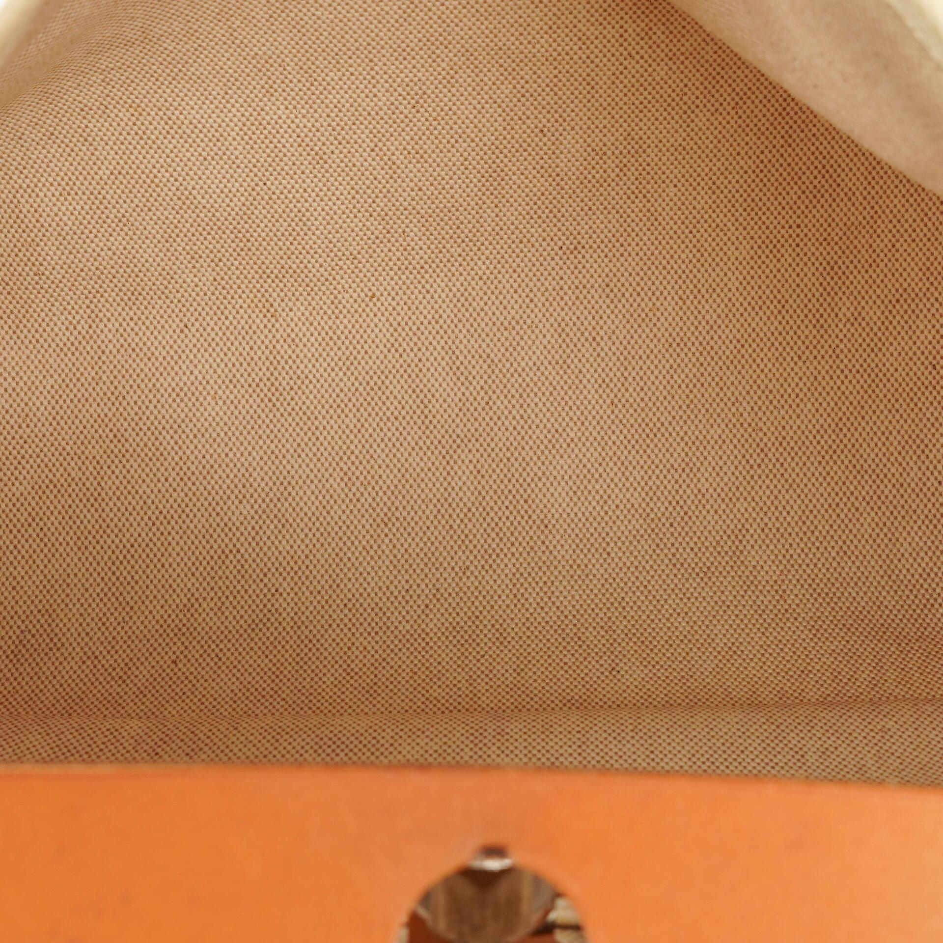 Hermès Herbag PM 30 2-Wege-Tasche aus Vache Hunter Leder und Toile Canvas in Ecru Beige Naturel mit Palladium-Hardware, 2000