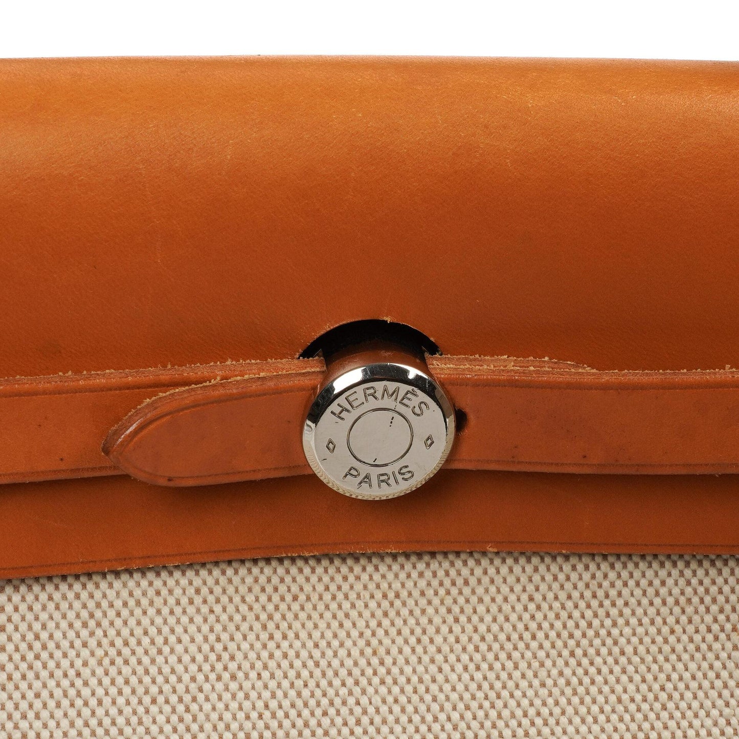 Hermes Herbag PM Vache Hunter Toile Canvas 30 Ecru Beige Naturel 2-Wege-Tasche Palladium-Beschläge, 2002