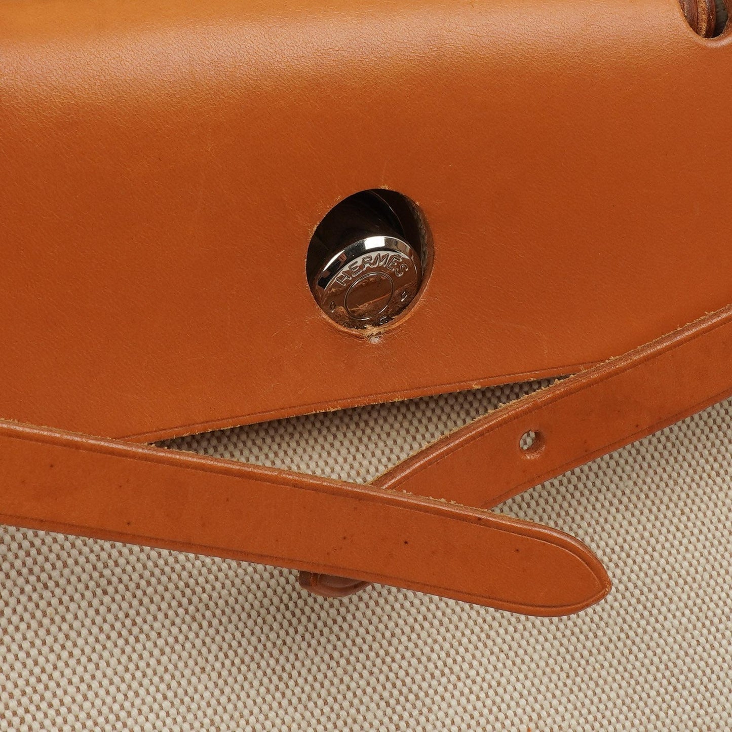 Hermes Herbag PM Vache Hunter Toile Canvas 30 Ecru Beige Naturel 2-Wege-Tasche Palladium-Beschläge, 2002