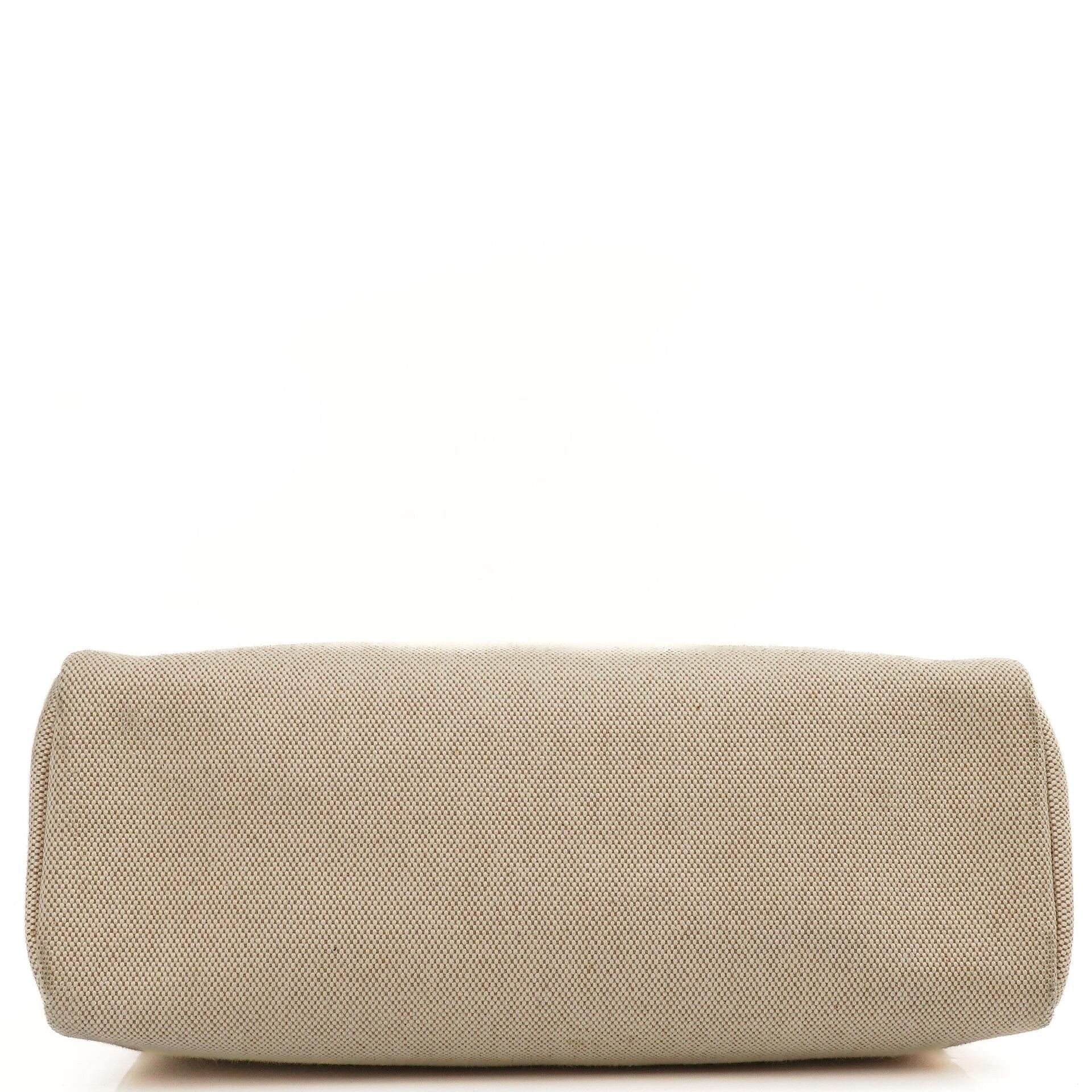 Hermes Herbag PM Vache Hunter Toile Canvas 30 Ecru Beige Naturel 2-Wege-Tasche Palladium-Beschläge, 2002